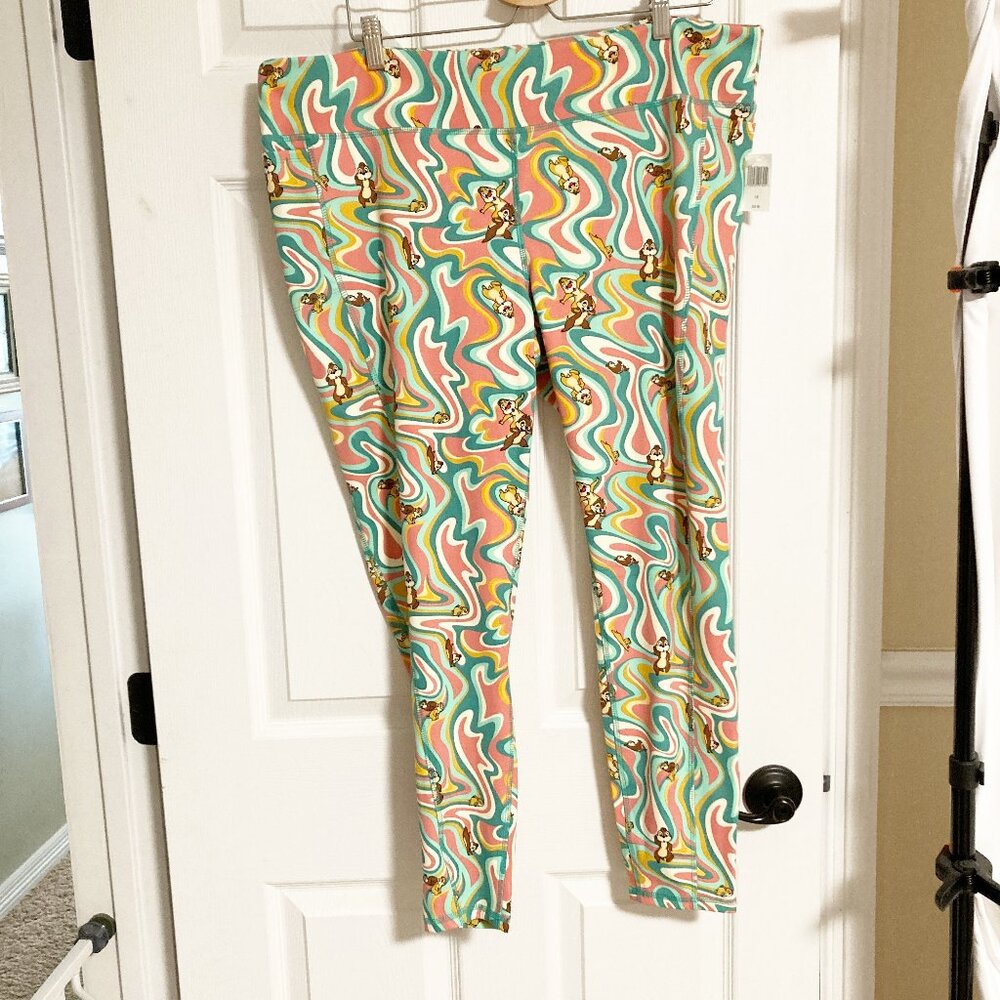Disney Parks Chip & Dale Leggings Size 1X NWT Colorful Pockets